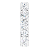 10K Gold Round Lab-Grown Diamond Shared-Prong Eternity Band – 4.1 mm Stones - White Gold - view 4