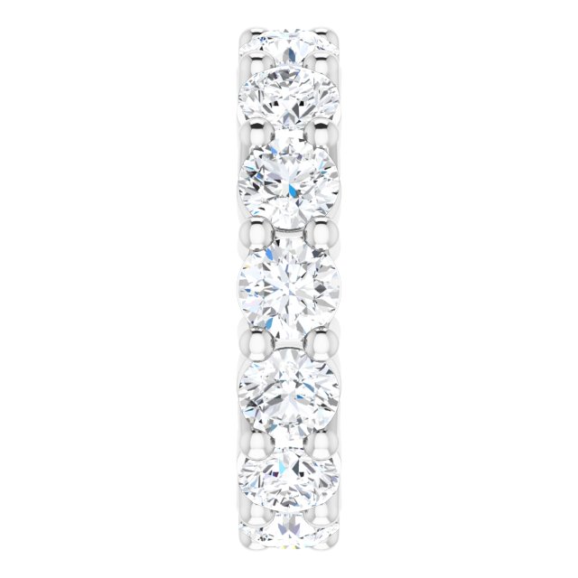 10K Gold Round Lab-Grown Diamond Shared-Prong Eternity Band – 4.1 mm Stones - White Gold - view 4