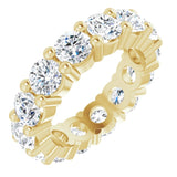 14K Gold Round Lab-Grown Diamond Shared-Prong Eternity Band – 4.1 mm Stones - Yellow Gold