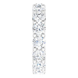 10K Gold Round Lab-Grown Diamond Shared-Prong Eternity Band – 4.1 mm Stones - White Gold - view 4
