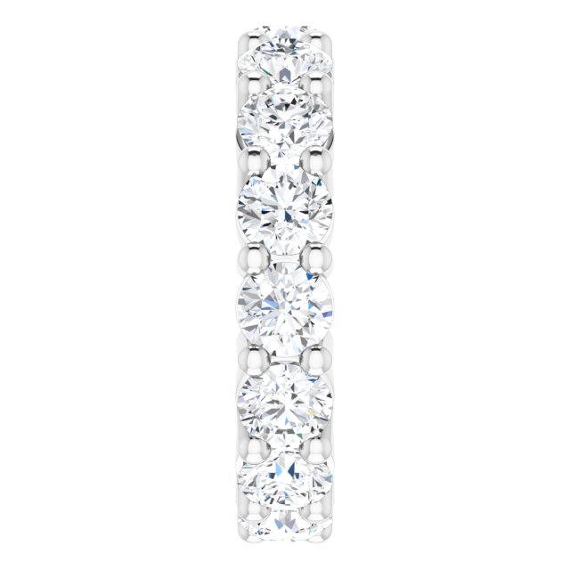 10K Gold Round Lab-Grown Diamond Shared-Prong Eternity Band – 4.1 mm Stones - White Gold - view 4