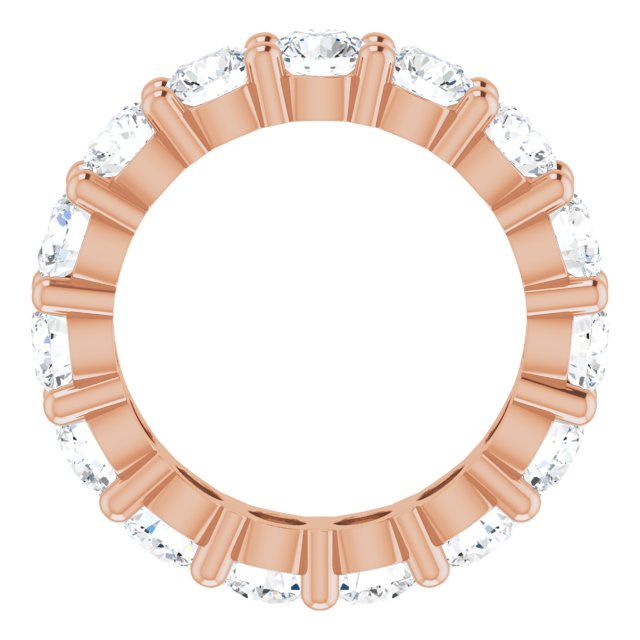 10K Gold Round Lab-Grown Diamond Shared-Prong Eternity Band – 4.1 mm Stones - Rose Gold - view 2