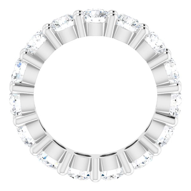 10K Gold Round Natural Diamond Shared-Prong Eternity Band – 4.1 mm Stones - White Gold - view 2