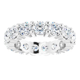 10K Gold Round Lab-Grown Diamond Shared-Prong Eternity Band – 4.1 mm Stones - White Gold - view 3