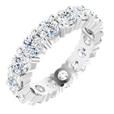 10K Gold Round Lab-Grown Diamond Shared-Prong Eternity Band – 4.1 mm Stones - White Gold