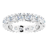 10K Gold Round Lab-Grown Diamond Shared-Prong Eternity Band – 4.1 mm Stones - White Gold - view 3