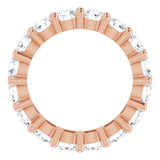 10K Gold Round Lab-Grown Diamond Shared-Prong Eternity Band – 4.1 mm Stones - Rose Gold - view 2