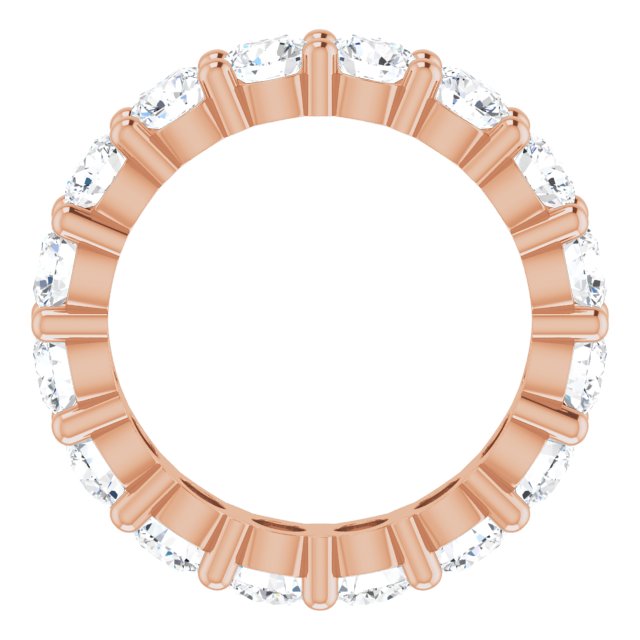 10K Gold Round Lab-Grown Diamond Shared-Prong Eternity Band – 4.1 mm Stones - Rose Gold - view 2