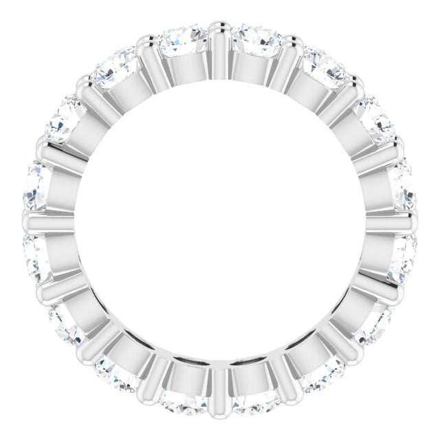 10K Gold Round Lab-Grown Diamond Shared-Prong Eternity Band – 4.1 mm Stones - White Gold - view 2