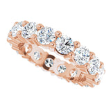 10K Gold Round Lab-Grown Diamond Shared-Prong Eternity Band – 4.1 mm Stones - Rose Gold - view 5