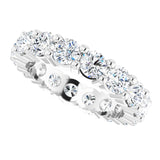 10K Gold Round Natural Diamond Shared-Prong Eternity Band – 4.1 mm Stones - White Gold - view 5