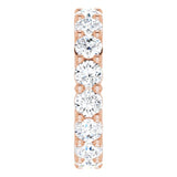10K Gold Round Lab-Grown Diamond Shared-Prong Eternity Band – 4.1 mm Stones - Rose Gold - view 4