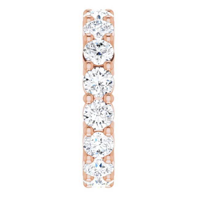 10K Gold Round Lab-Grown Diamond Shared-Prong Eternity Band – 4.1 mm Stones - Rose Gold - view 4