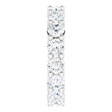10K Gold Round Lab-Grown Diamond Shared-Prong Eternity Band – 4.1 mm Stones - White Gold - view 4