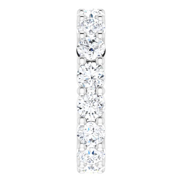 10K Gold Round Lab-Grown Diamond Shared-Prong Eternity Band – 4.1 mm Stones - White Gold - view 4