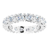 10K Gold Round Lab-Grown Diamond Shared-Prong Eternity Band – 4.1 mm Stones - White Gold - view 3
