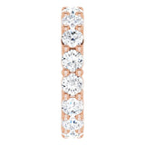 10K Gold Round Lab-Grown Diamond Shared-Prong Eternity Band – 4.1 mm Stones - Rose Gold - view 4