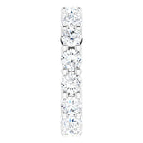 10K Gold Round Lab-Grown Diamond Shared-Prong Eternity Band – 4.1 mm Stones - White Gold - view 4