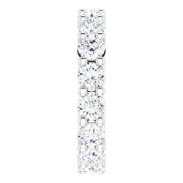 10K Gold Round Lab-Grown Diamond Shared-Prong Eternity Band – 4.1 mm Stones - White Gold - view 4