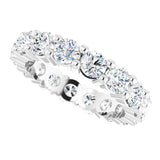 10K Gold Round Lab-Grown Diamond Shared-Prong Eternity Band – 4.1 mm Stones - White Gold - view 5