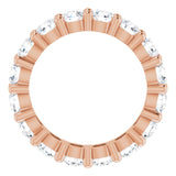 10K Gold Round Natural Diamond Shared-Prong Eternity Band – 4.1 mm Stones - Rose Gold - view 2
