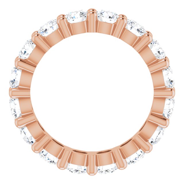 10K Gold Round Natural Diamond Shared-Prong Eternity Band – 4.1 mm Stones - Rose Gold - view 2