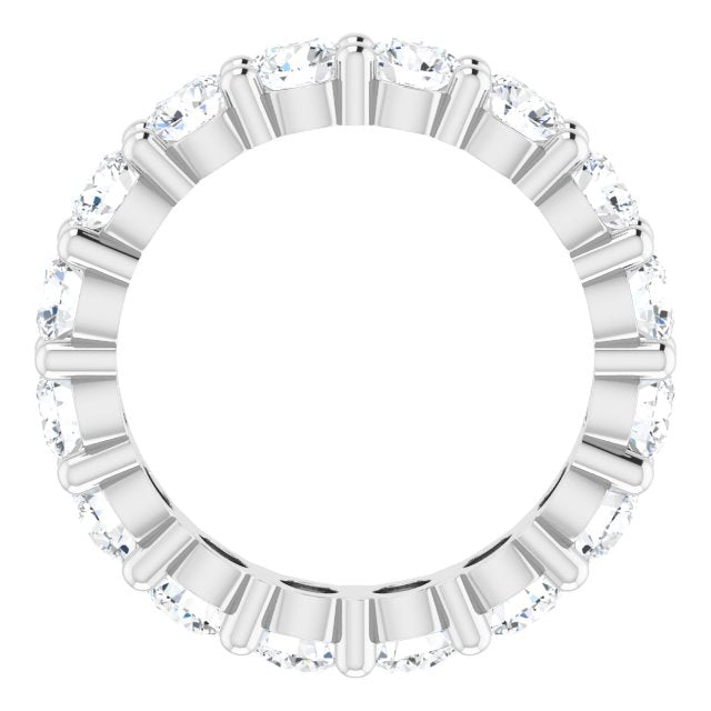 10K Gold Round Lab-Grown Diamond Shared-Prong Eternity Band – 4.1 mm Stones - White Gold - view 2