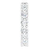 10K Gold Round Natural Diamond Shared-Prong Eternity Band – 4.1 mm Stones - White Gold - view 4