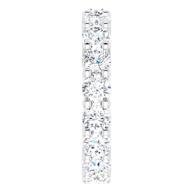 10K Gold Round Natural Diamond Shared-Prong Eternity Band – 4.1 mm Stones - White Gold - view 4