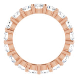 10K Gold Round Lab-Grown Diamond Shared-Prong Eternity Band – 4.1 mm Stones - Rose Gold - view 2