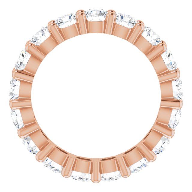 10K Gold Round Lab-Grown Diamond Shared-Prong Eternity Band – 4.1 mm Stones - Rose Gold - view 2