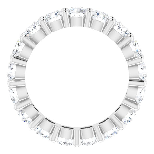 10K Gold Round Lab-Grown Diamond Shared-Prong Eternity Band – 4.1 mm Stones - White Gold - view 2