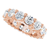 10K Gold Round Lab-Grown Diamond Shared-Prong Eternity Band – 4.1 mm Stones - Rose Gold - view 5