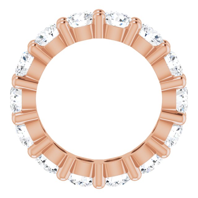 10K Gold Round Natural Diamond Shared-Prong Eternity Band – 4.1 mm Stones - Rose Gold - view 2