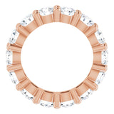 10K Gold Round Lab-Grown Diamond Shared-Prong Eternity Band – 4.1 mm Stones - Rose Gold - view 2