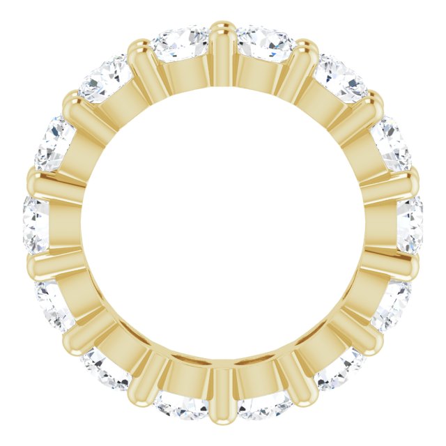 10K Gold Round Lab-Grown Diamond Shared-Prong Eternity Band – 4.1 mm Stones - Yellow Gold - view 2