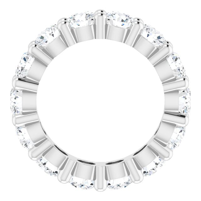10K Gold Round Lab-Grown Diamond Shared-Prong Eternity Band – 4.1 mm Stones - White Gold - view 2