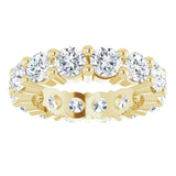 10K Gold Round Lab-Grown Diamond Shared-Prong Eternity Band – 4.1 mm Stones - Yellow Gold - view 3