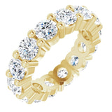 10K Gold Round Lab-Grown Diamond Shared-Prong Eternity Band – 4.1 mm Stones - Yellow Gold