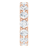 10K Gold Round Natural Diamond Shared-Prong Eternity Band – 4.1 mm Stones - Rose Gold - view 4