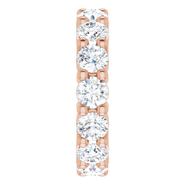 10K Gold Round Natural Diamond Shared-Prong Eternity Band – 4.1 mm Stones - Rose Gold - view 4