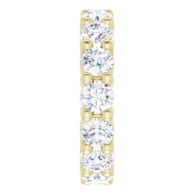 10K Gold Round Lab-Grown Diamond Shared-Prong Eternity Band – 4.1 mm Stones - Yellow Gold - view 4