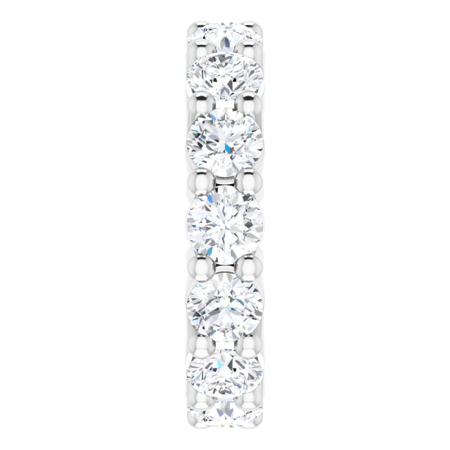 10K Gold Round Lab-Grown Diamond Shared-Prong Eternity Band – 4.1 mm Stones - White Gold - view 4