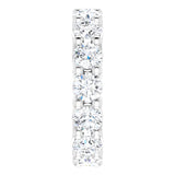 10K Gold Round Natural Diamond Shared-Prong Eternity Band – 4.1 mm Stones - White Gold - view 4
