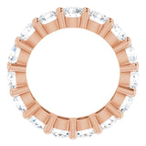 10K Gold Round Lab-Grown Diamond Shared-Prong Eternity Band – 4.1 mm Stones - Rose Gold - view 2