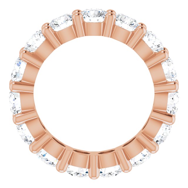 10K Gold Round Lab-Grown Diamond Shared-Prong Eternity Band – 4.1 mm Stones - Rose Gold - view 2