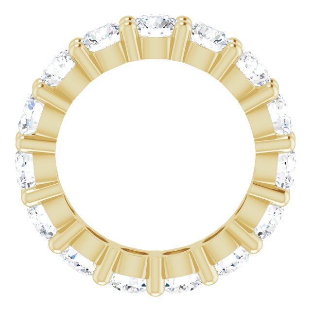 14K Gold Round Lab-Grown Diamond Shared-Prong Eternity Band – 4.1 mm Stones - Yellow Gold - view 2