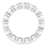 10K Gold Round Lab-Grown Diamond Shared-Prong Eternity Band – 4.1 mm Stones - White Gold - view 2