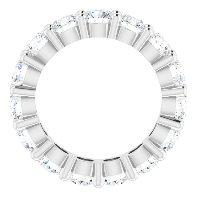 10K Gold Round Lab-Grown Diamond Shared-Prong Eternity Band – 4.1 mm Stones - White Gold - view 2