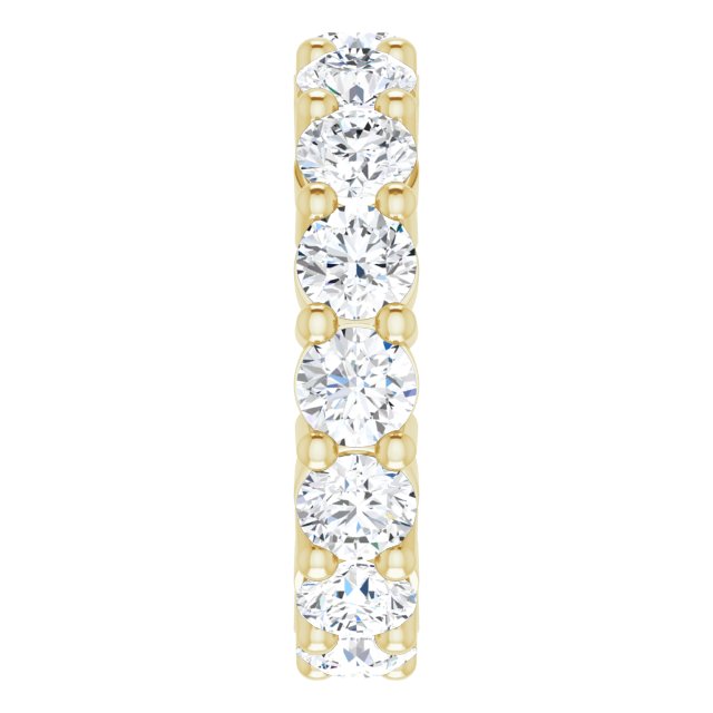 14K Gold Round Lab-Grown Diamond Shared-Prong Eternity Band – 4.1 mm Stones - Yellow Gold - view 4
